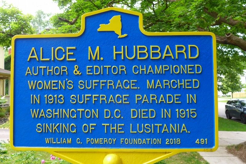 Alice M. Hubbard Marker image. Click for full size.