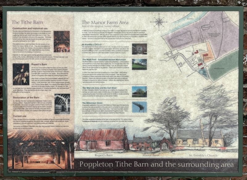 Poppleton Tithe Barn Marker image. Click for full size.