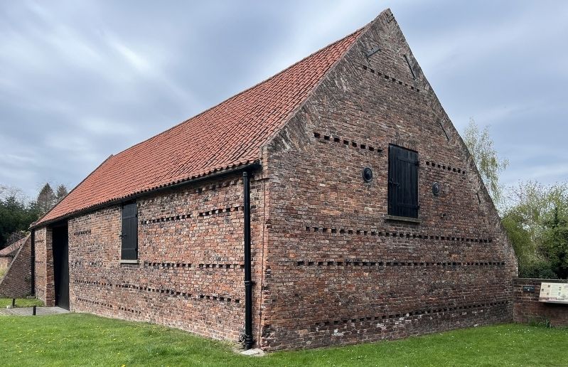 Poppleton Tithe Barn and Marker image. Click for full size.