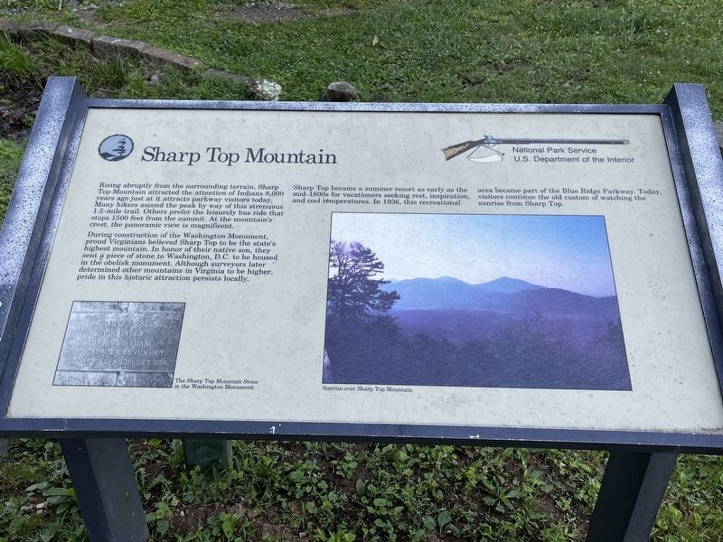 Sharp Top Mountain Marker. Click for full size. Sharp Top Mountain Marker image. Click for full size.