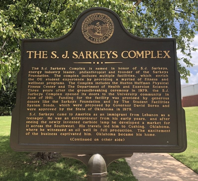 The S.J. Sarkeys Complex Marker, Side One. Click for full size. The S.J. Sarkeys Complex Marker, Side One image. Click for full size.