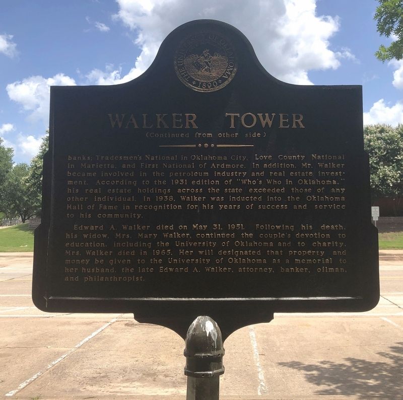 Walker Tower Marker, Side Two. Click for full size. Walker Tower Marker, Side Two image. Click for full size.