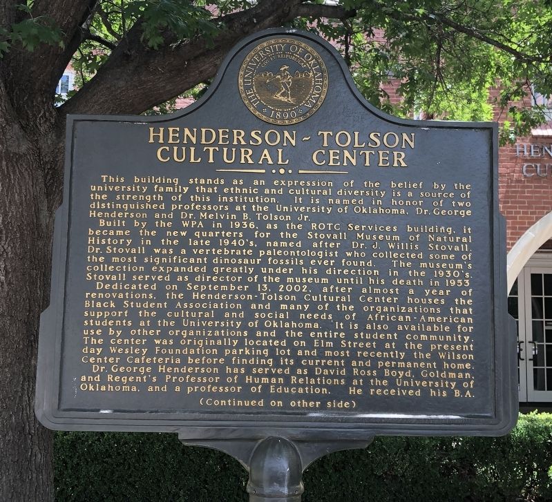 Henderson-Tolson Cultural Center Marker, Side One. Click for full size. Henderson-Tolson Cultural Center Marker, Side One image. Click for full size.