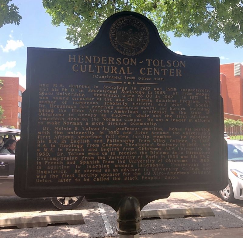 Henderson-Tolson Cultural Center Marker, Side Two. Click for full size. Henderson-Tolson Cultural Center Marker, Side Two image. Click for full size.