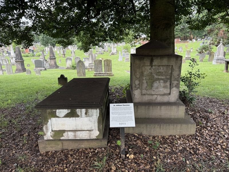 Dr. William Thornton Grave Site with the marker in front image. Click for full size.