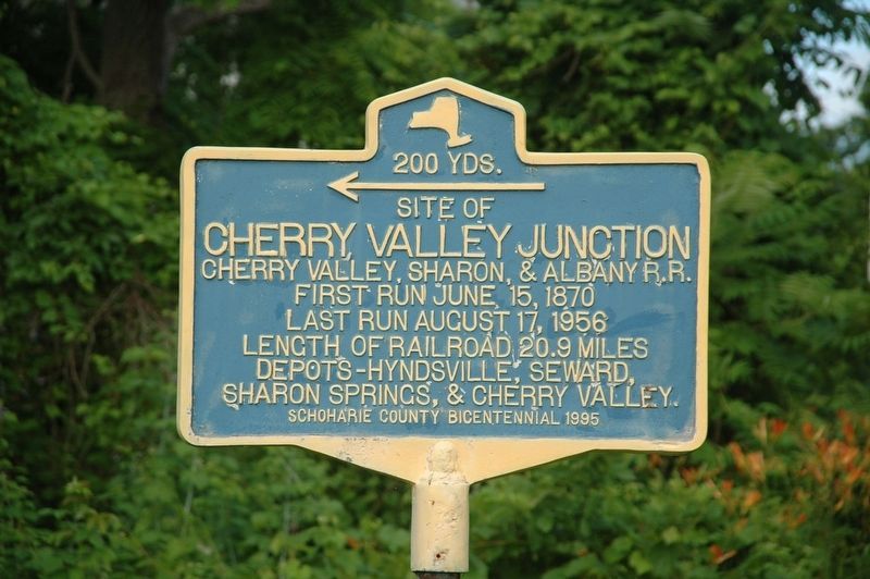 Cherry Valley Junction Marker. Click for full size. Cherry Valley Junction Marker image. Click for full size.