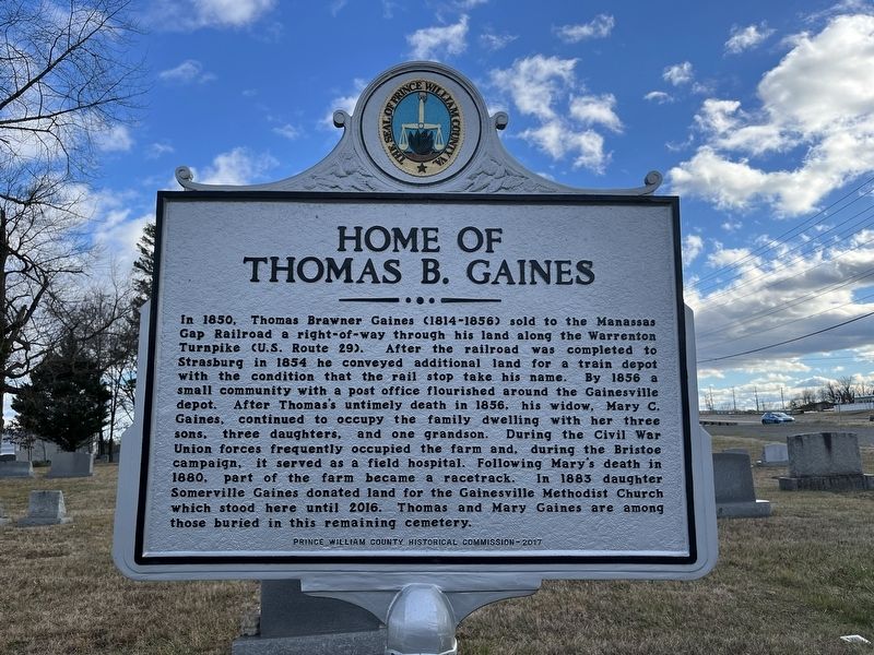 Home of Thomas B. Gaines Marker. Click for full size. Home of Thomas B. Gaines Marker image. Click for full size.