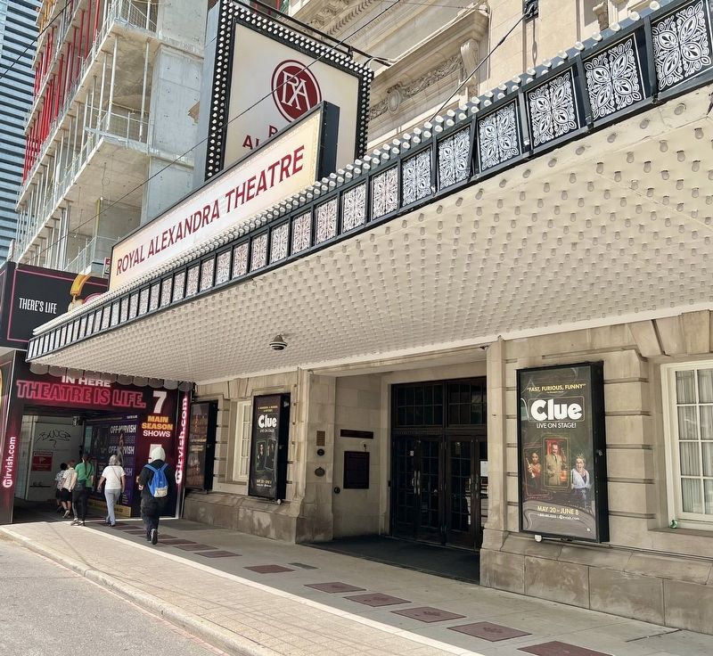 Royal Alexandra Theatre/ Th��tre Royal Alexandra Marker (to the left of the entrance) image. Click for full size.