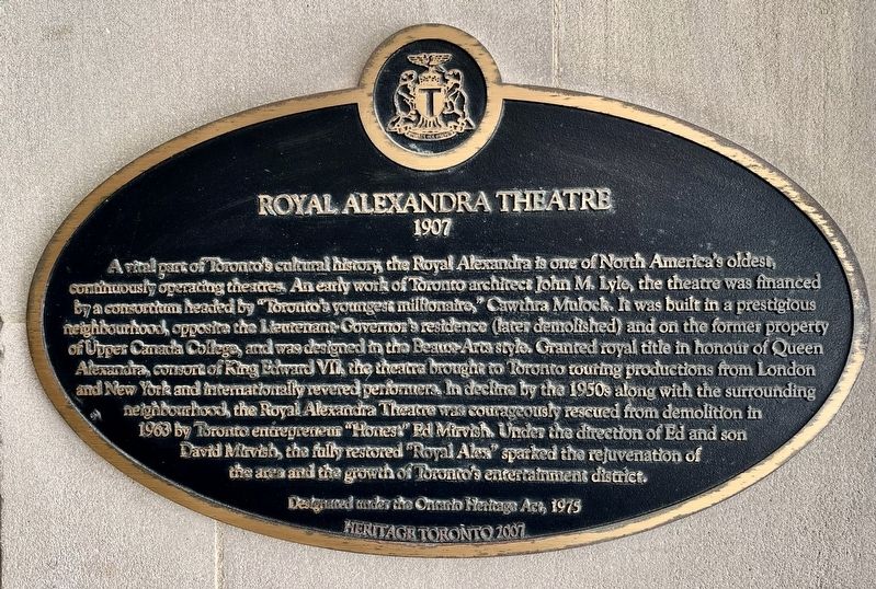 Royal Alexandra Theatre Marker image. Click for full size.