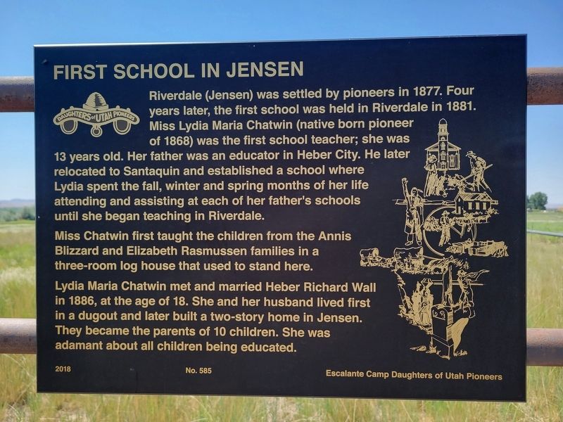 First School in Jensen Marker. Click for full size. First School in Jensen Marker image. Click for full size.
