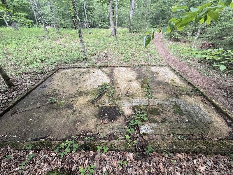 Foundation of the ice house. Note the reinforced floor where the ice blocks were stored.. Click for full size. Foundation of the ice house. Note the reinforced floor where the ice blocks were stored. image. Click for full size.