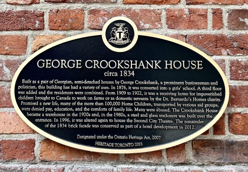 George Crookshank House Marker image. Click for full size.