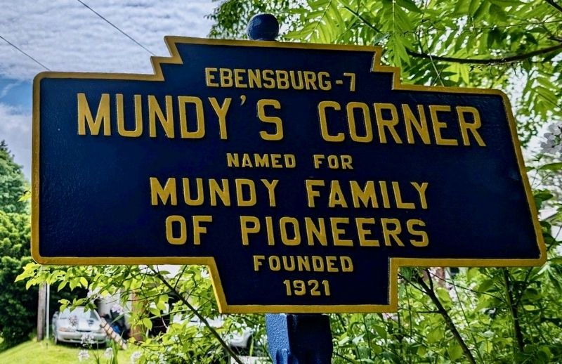 Mundy's Corner Marker. Click for full size. Mundy's Corner Marker image. Click for full size.