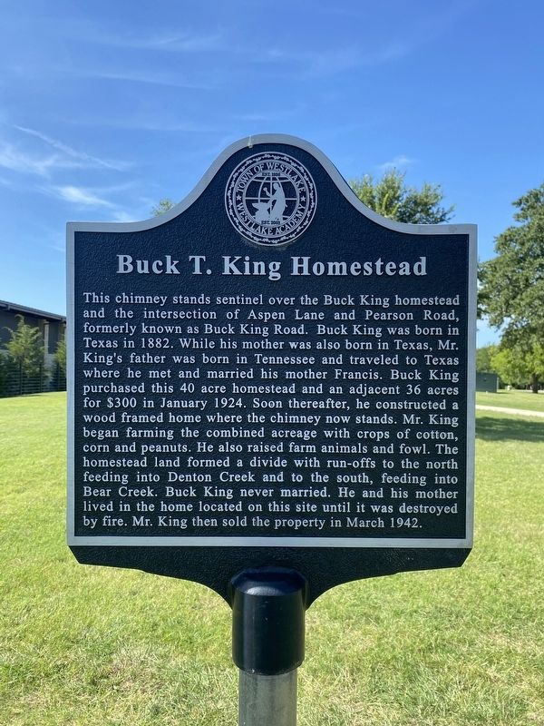 Buck T. King Homestead Marker image. Click for full size.