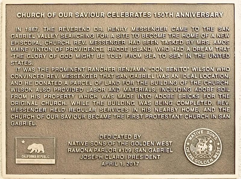 Church of Our Saviour Marker image. Click for full size.