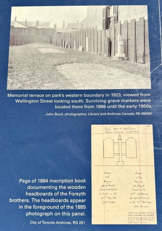 Surviving Gravestones of the Military Burial Ground marker photos and captions detail (centre right). Click for full size. Surviving Gravestones of the Military Burial Ground marker photos and captions detail (centre right) image. Click for full size.