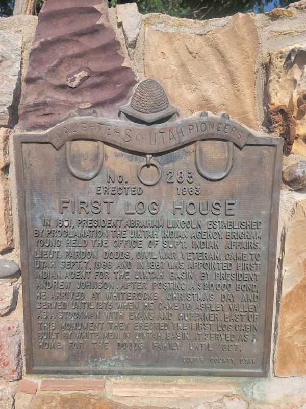 First Log House Marker. Click for full size. First Log House Marker image. Click for full size.