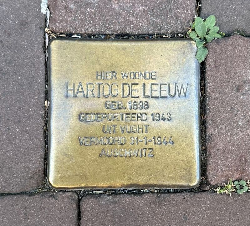 Hartog de Leeuw stolperstein image. Click for full size.