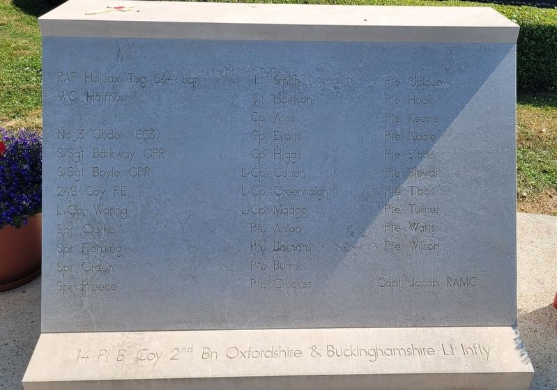 'Coup de Main' Glider Operation Memorial - 3rd Panel. Click for full size. 'Coup de Main' Glider Operation Memorial - 3rd Panel image. Click for full size.