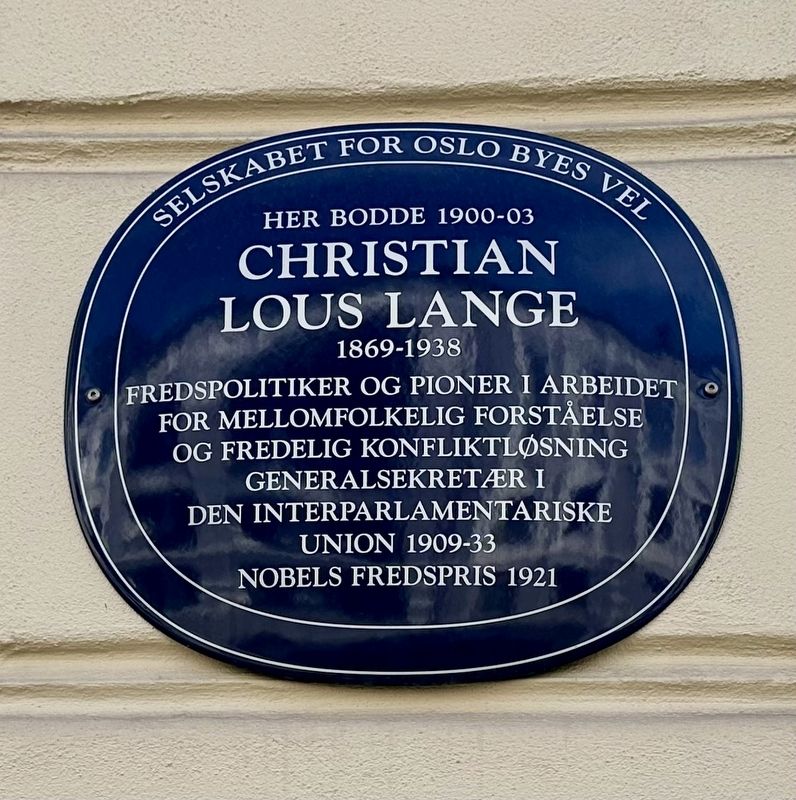 Christian Lous Lange Marker image. Click for full size.