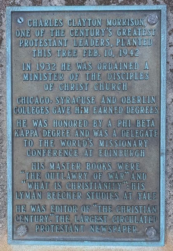 Charles Clayton Morrison Marker. Click for full size. Charles Clayton Morrison Marker image. Click for full size.