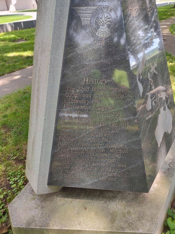 22nd Bombardment Group (M) & (H) Marker. Click for full size. 22nd Bombardment Group (M) & (H) Marker image. Click for full size.