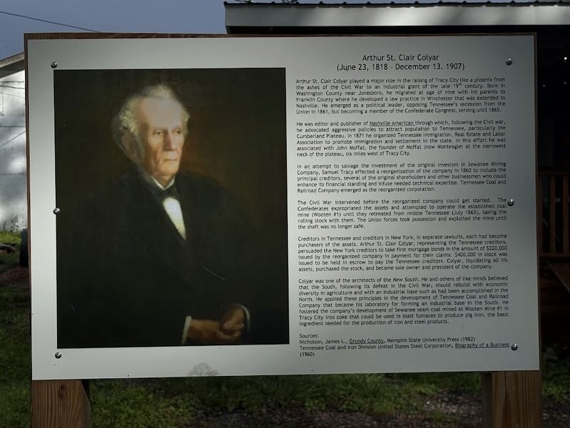 Arthur St. Clair Colyar Marker. Click for full size. Arthur St. Clair Colyar Marker image. Click for full size.