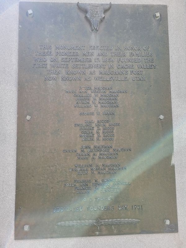 Wellsville Pioneers Marker. Click for full size. Wellsville Pioneers Marker image. Click for full size.