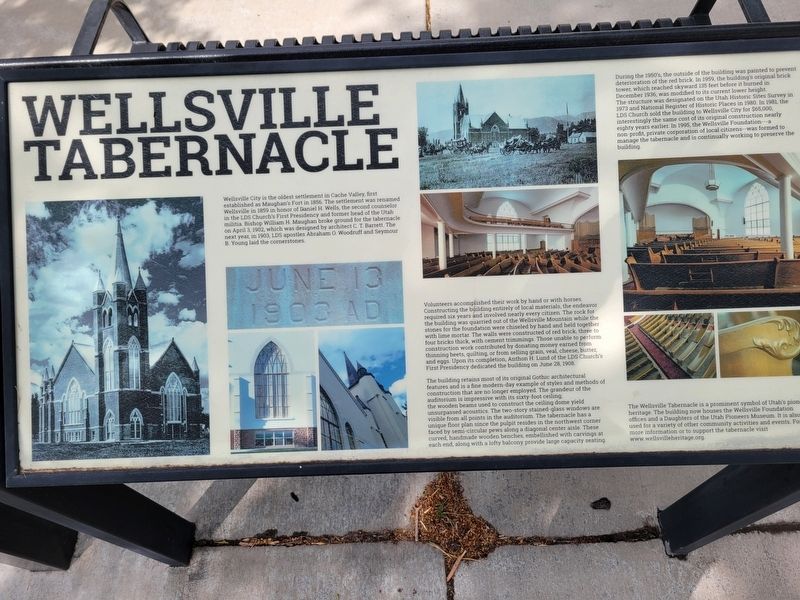 Wellsville Tabernacle Marker image. Click for full size.