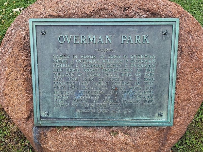 Overman Park Marker. Click for full size. Overman Park Marker image. Click for full size.