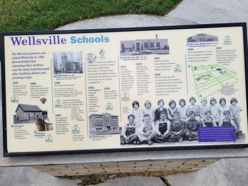 Wellsville Schools Marker. Click for full size. Wellsville Schools Marker image. Click for full size.