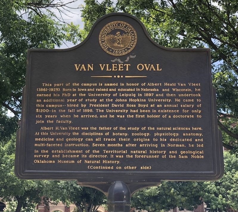 Van Vleet Oval Marker, Side One. Click for full size. Van Vleet Oval Marker, Side One image. Click for full size.