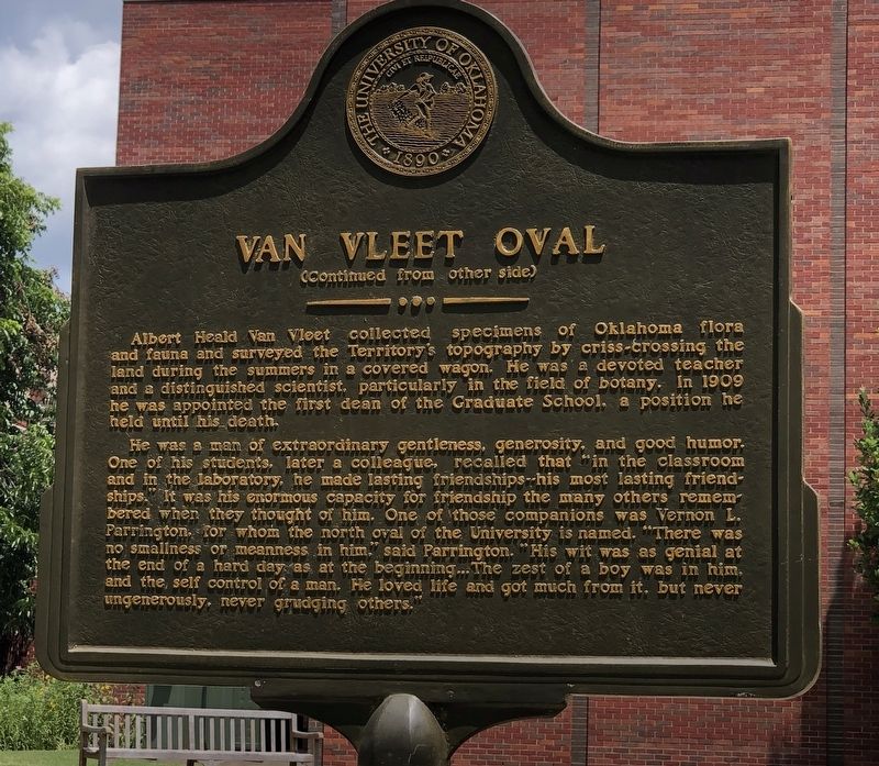 Van Vleet Oval Marker, Side Two. Click for full size. Van Vleet Oval Marker, Side Two image. Click for full size.