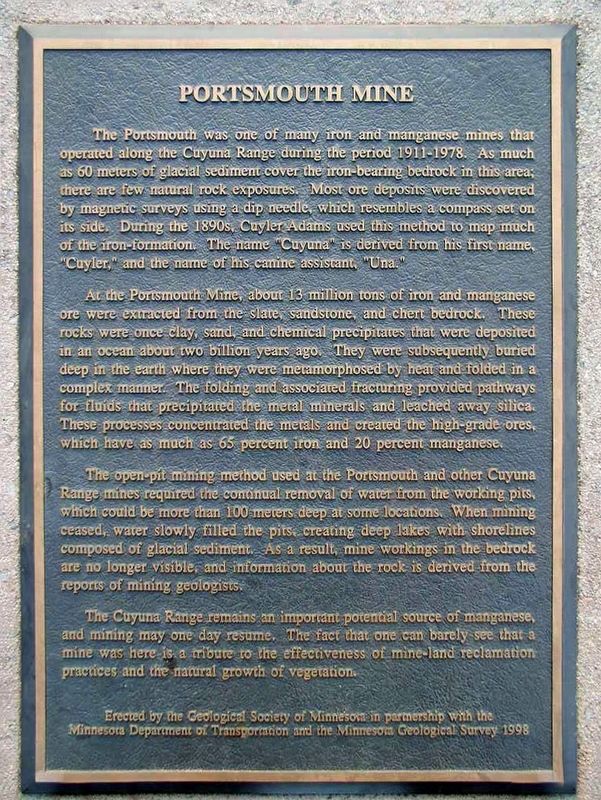 Portsmouth Mine Marker. Click for full size. Portsmouth Mine Marker image. Click for full size.