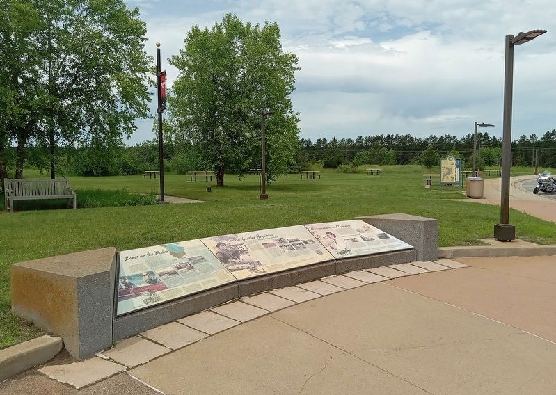 Entrepreneurs and Upstarts Marker (right) at the Brainerd Lakes Welcome Center. Click for full size. Entrepreneurs and Upstarts Marker (right) at the Brainerd Lakes Welcome Center image. Click for full size.