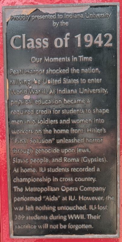 Class of 1942 Marker. Click for full size. Class of 1942 Marker image. Click for full size.