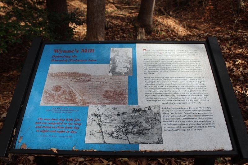 Wynne's Mill Marker. Click for full size. Wynne's Mill Marker image. Click for full size.
