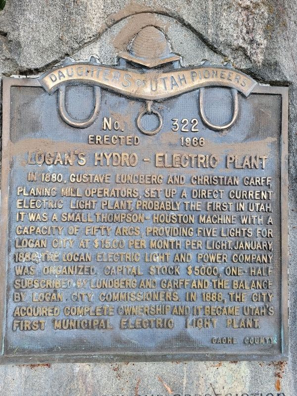 Logan's Hydro-Electric Plant Marker image. Click for full size.