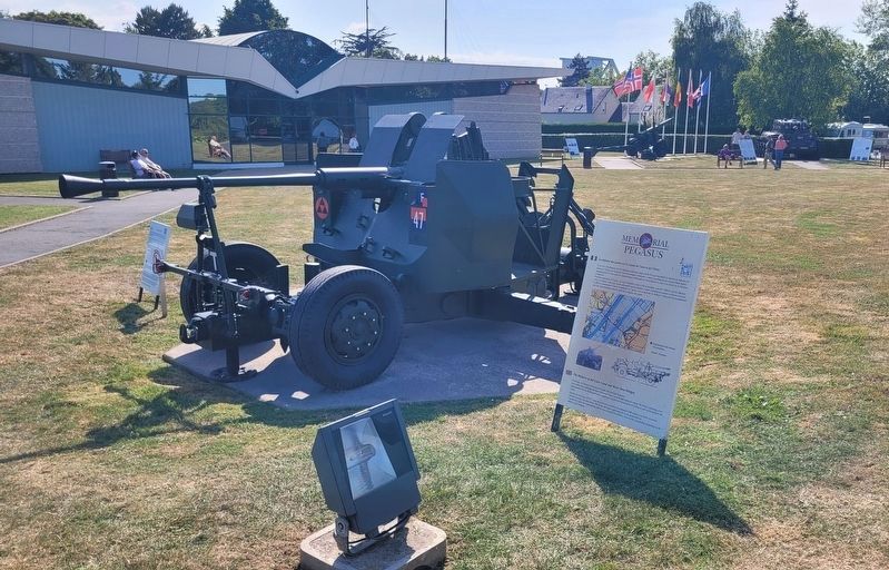 The marker and a Bofor 40mm gun. Click for full size. The marker and a Bofor 40mm gun image. Click for full size.