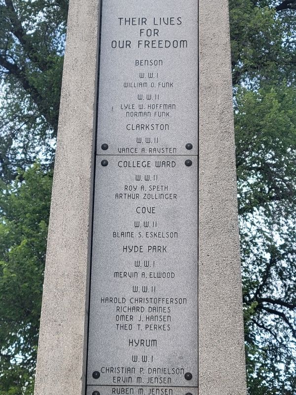 Cache Valley Veterans Memorial Marker. Click for full size. Cache Valley Veterans Memorial Marker image. Click for full size.
