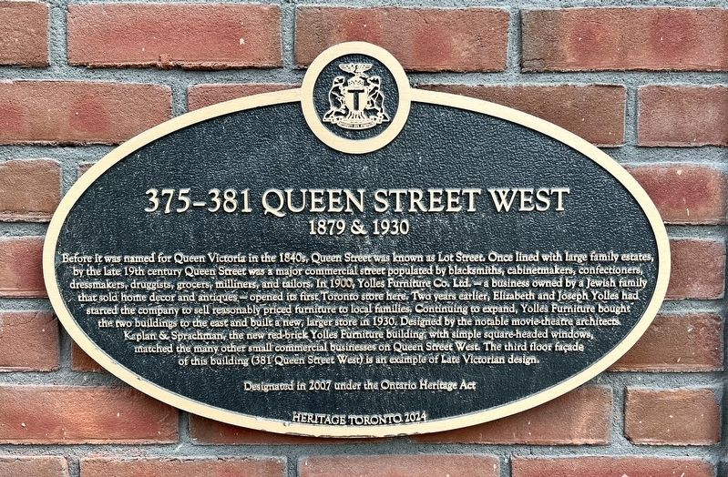 375-381 Queen Street West Marker image. Click for full size.