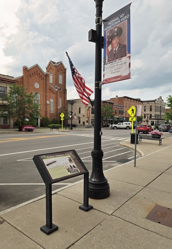 Medina's Immigrant Heritage Marker. Click for full size. Medina's Immigrant Heritage Marker image. Click for full size.