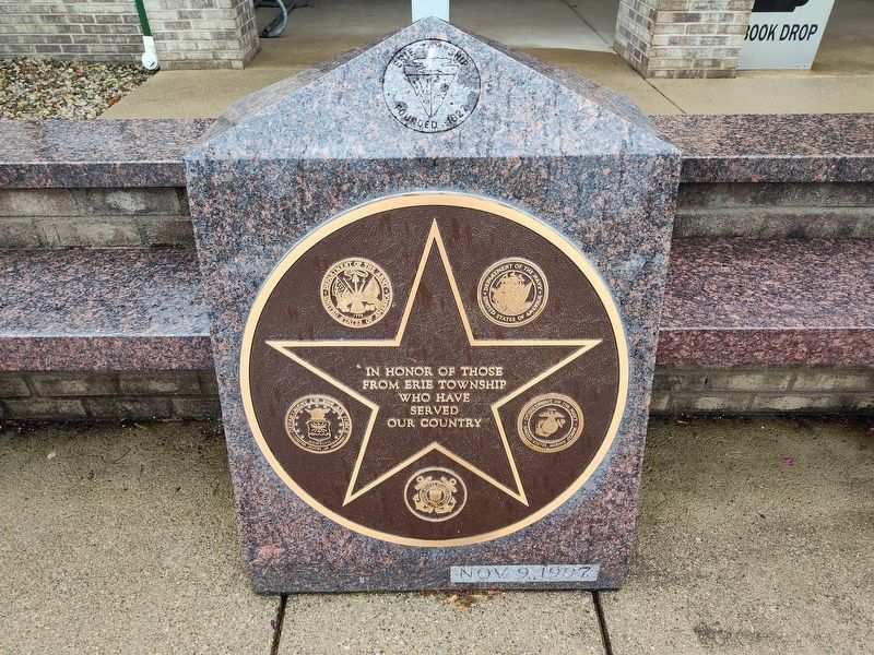 Erie Township Veterans Memorial Marker. Click for full size. Erie Township Veterans Memorial Marker image. Click for full size.