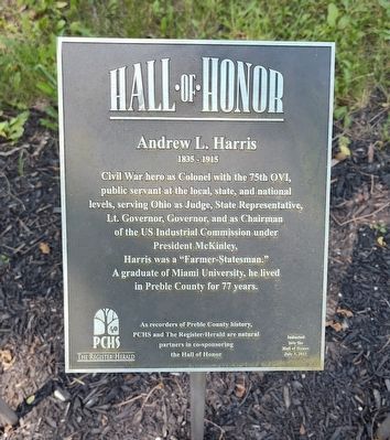 Andrew L. Harris Marker. Click for full size. Andrew L. Harris Marker image. Click for full size.