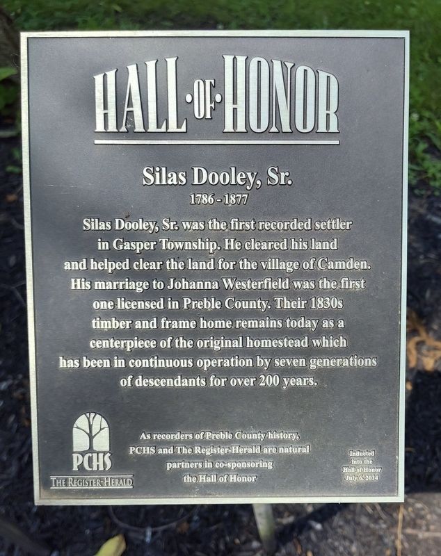 Silas Dooley, Sr. Marker image. Click for full size.
