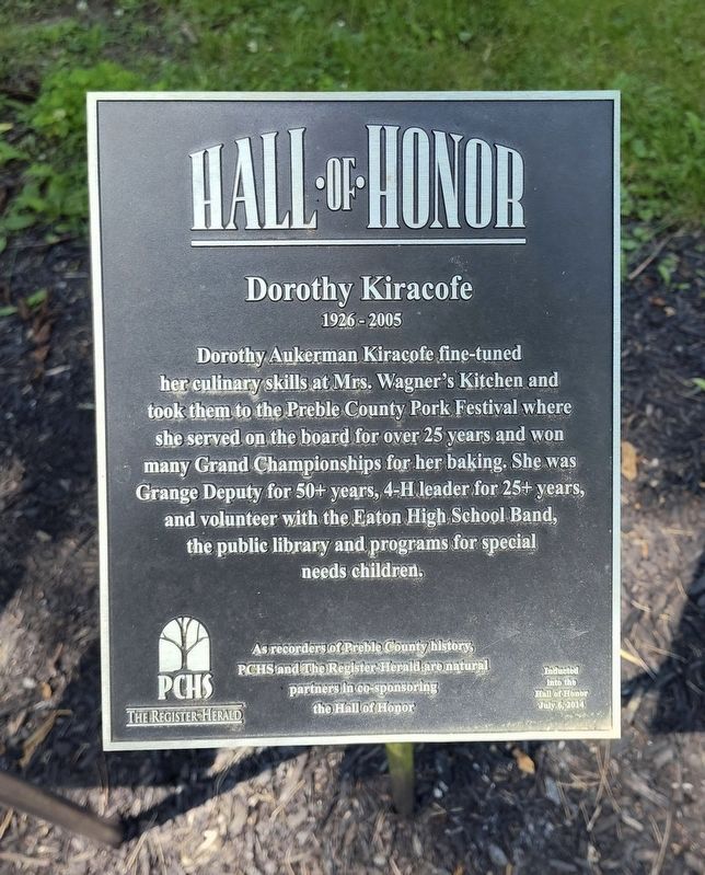 Dorothy Kiracofe Marker. Click for full size. Dorothy Kiracofe Marker image. Click for full size.