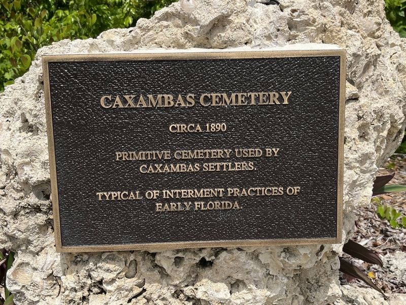 Caxambas Cemetery Marker. Click for full size. Caxambas Cemetery Marker image. Click for full size.