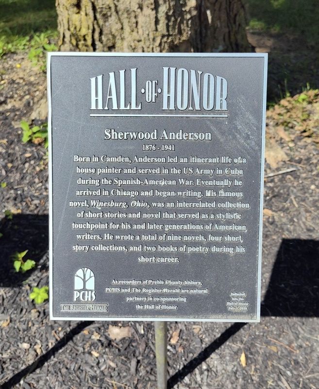 Sherwood Anderson Marker. Click for full size. Sherwood Anderson Marker image. Click for full size.
