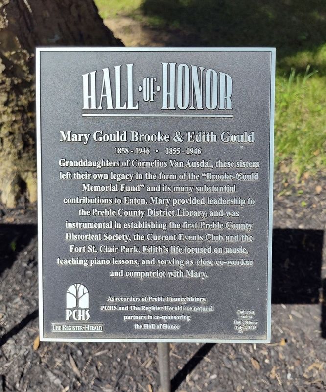 Mary Gould Brooke & Edith Gould Marker. Click for full size. Mary Gould Brooke & Edith Gould Marker image. Click for full size.