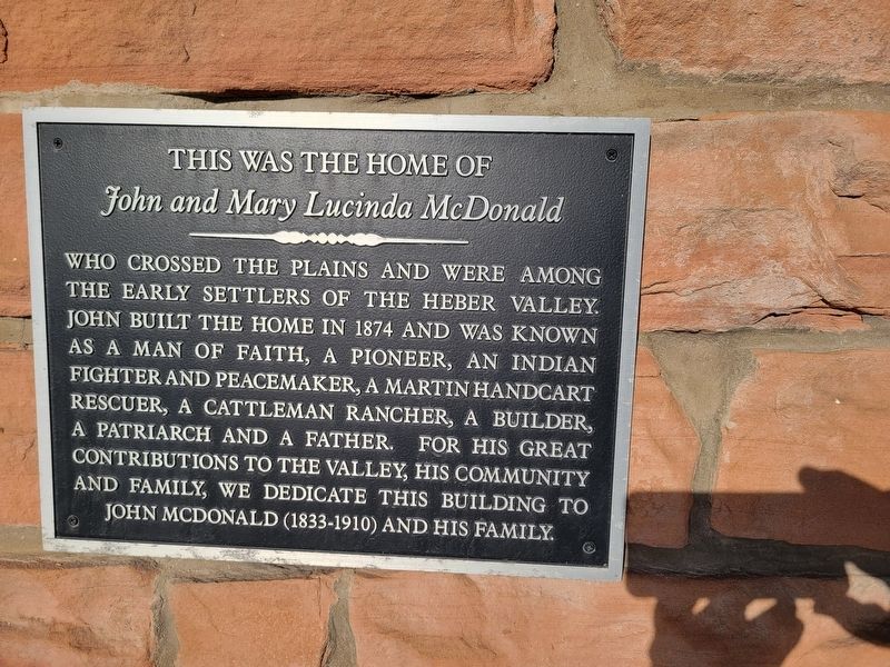 Home of John and Mary Lucinda McDonald Marker image. Click for full size.